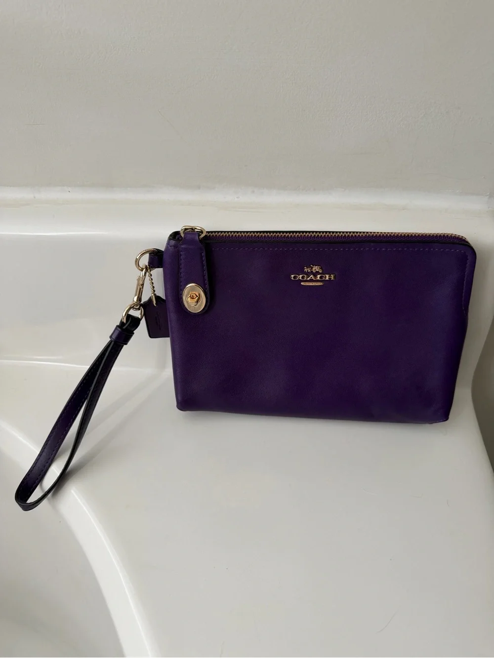 Coach compact leather